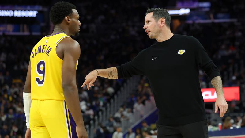 【篮球】Lakers 教练JJ Redick谈到布鲁尼·詹姆斯：'我不think他在预赛中表现不好'